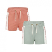 Koko Noko meisjes 2-pack shorts zachtgroen koraalroze