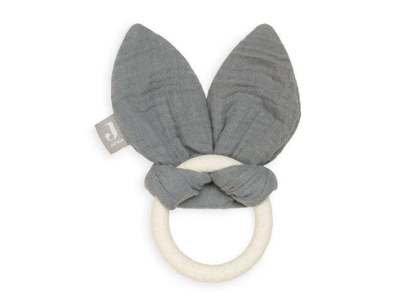 Jollein, bijtring bunny ears grey